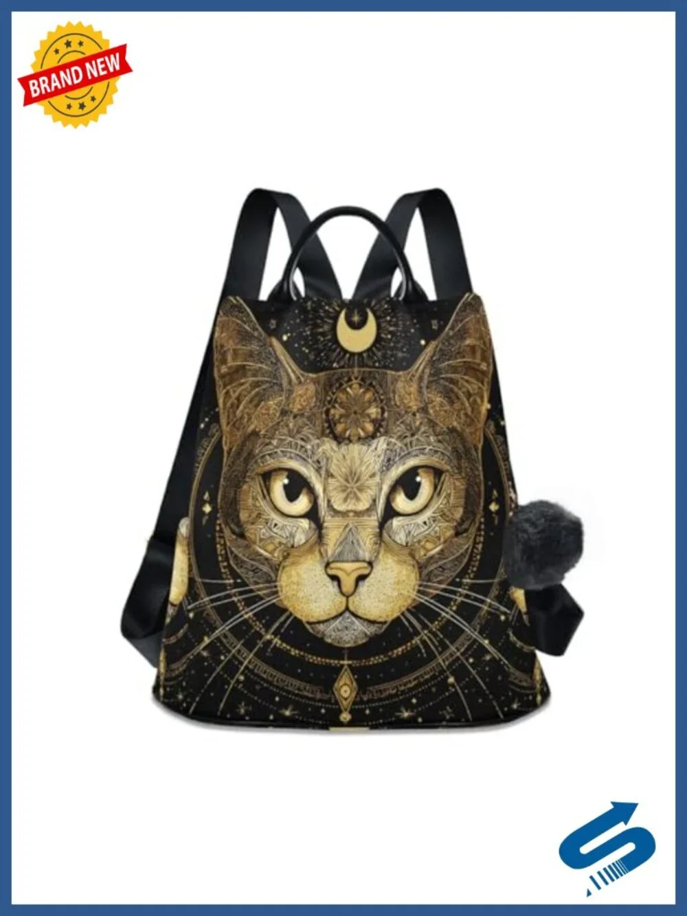 Women's Cat Backpack Purse Anti-Theft Waterproof Daypack Laptop Bag